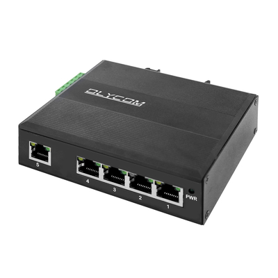 Gigabit 5 Port Industrial POE Ethernet Switch Hub Dukungan POE At/Af