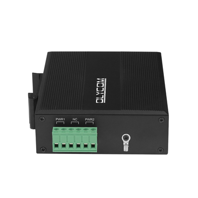 Gigabit Industrial 5 Port POE Fiber Switch 4 Port Pemasangan PoE Switch Din Rail Tidak Terkelola