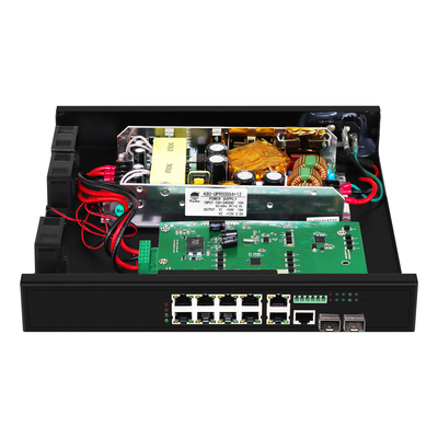8 Port UPoE Rack Managed Switch 900W Anggaran 220V Input 2.5G Fiber Gigabit Ethernet