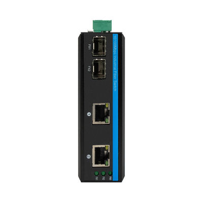 CE 10/100Mbps Jaringan Industri Beralih 2 Port SFP Dan 2 Port Ethernet