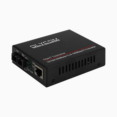 MTBF 50,000 jam Gigabit Ethernet Media Converter 2 Port Rack Mount Over Cat6 Cable