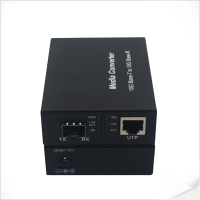 1000M 2.5G 5G 10G RJ45 Ke SFP+ Auto Sensing Ethernet Media Converter 12VDC