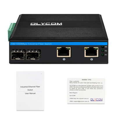 Tidak Terkelola 4 Port Gigabit Ethernet Switch Hardened Case SFP Slots IP44 DC24V