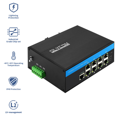2 Layer Manageable Ethernet POE Switch 48v 8 Port Gigabit 802.3af / pada 240w