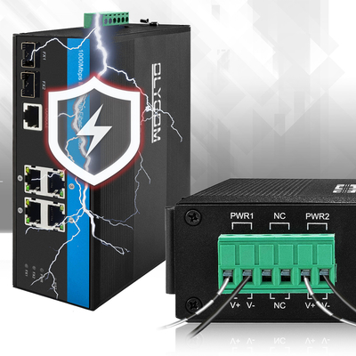 Sakelar POE Luar Ruangan Terkelola Web 4 Port 2.5G Fiber Ethernet Tahan Uji untuk Video CCTV CE