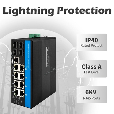 Olycom L2 Managed PoE Fiber Switch 1G 2.5G Jaringan SFP 240W Anggaran Penggunaan Luar ruangan CE