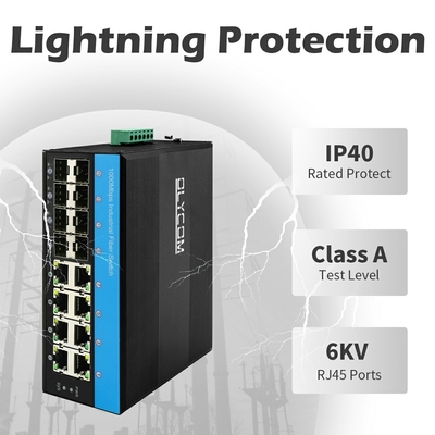 8 Port PoE Managed Switch 8 SFP 2.5G Serat ERPS Ring L2 Penggunaan luar ruangan yang dapat dikelola