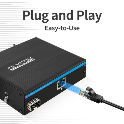 Industrial PoE Media Converter 10/100M Fast Ethernet 15.4W/30W Serat SFP Untuk Kamera IP