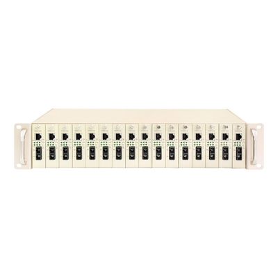 16 Slot Media Converter Rack Chassis 19 Inch 2U Dual Power 48V/220V
