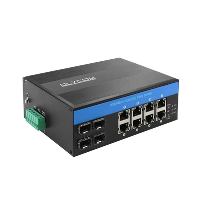 OLYCOM Network Switch 12Port Industrial Gigabit Ethernet dengan 8 Port POE 4 Port SFP 240W Din Rail Mounted IP40