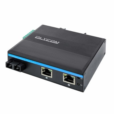 Sakelar Fiber Mini Gigabit Ethernet Jaringan Gigabit SC Optik 20KM Tidak Terkelola Dipasang di Dinding
