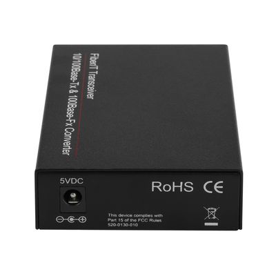 Konverter Media SFP 1G Gigabit Fiber Optik Ethernet Tanpa Manajemen Ukuran Mini Hitam DC5V CE