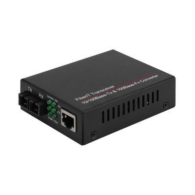 Konverter Media Serat Optik Gigabit 20KM Mode Tunggal Dupleks Konektor SC Tanpa Manajemen