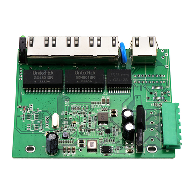 5 Port E-Mark Industrial Network Switch PCBA Gigabit Berbasis Tidak Dikelola 12V 24V