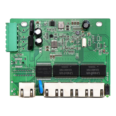 5 Port E-Mark Industrial Network Switch PCBA Gigabit Berbasis Tidak Dikelola 12V 24V
