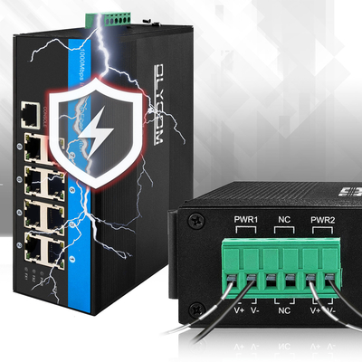 8 Port Dikelola POE+/ PoE++ Gigabit Ethernet Switch 240W Aktif POE Industri
