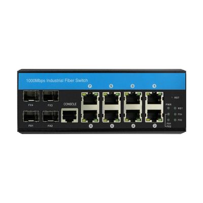 Saklar Terkelola Industri Lapisan 3 Gigabit Ethernet 12 Port ERPS RSTP Rel DIN CE