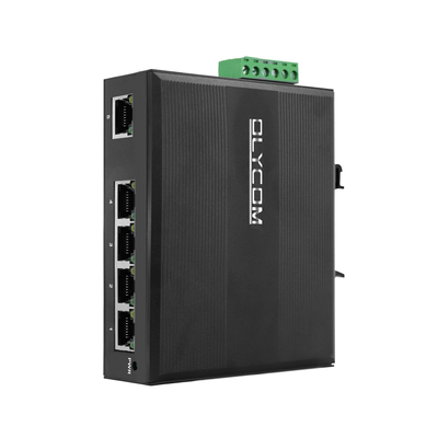 E-Mark 5 Port Gigabit Din Rail 24V Ethernet Switch Tidak Terkelola Suhu Industri