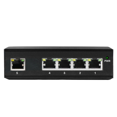 E-Mark 5 Port Gigabit Din Rail 24V Ethernet Switch Tidak Terkelola Suhu Industri