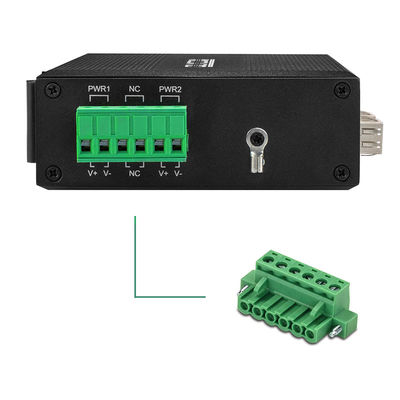 Industrial 6-Port Unmanaged Ethernet Switch 100M/1000M Otomatis Sensing SFP Fiber DC24V DC