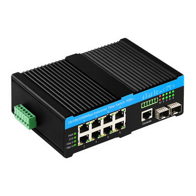 Gigabit 802.3bt PoE Terkelola 8 Port Switch 2.5G Fiber Web L2 Terkelola Tanpa Kipas 720W