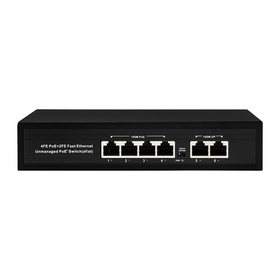 4 Port 10/100M PoE Switch Tidak Dikelola Dengan Anggaran 2x100M Ethernet Uplink 60W