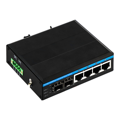 6 port gigabit dikelola saklar jaringan yang dikeraskan ukuran kompak dual power dc12v