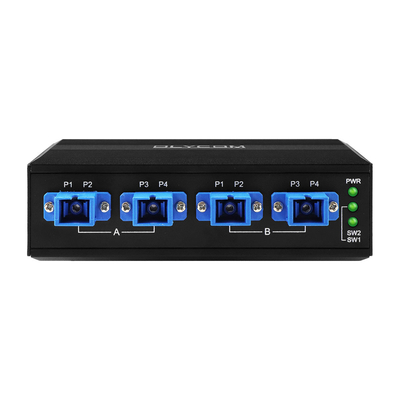 4 PORT OPTIK BYPASS SWITCH SC/UPC KONEKTOR SIMPLEX 1310/1550NM DC24V DIN DIPASANG