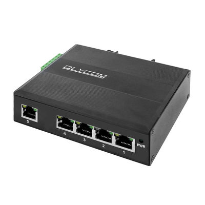 5 Port RJ45 Gigabit Unmanaged Industrial Ethernet Switch dengan IP40 E-Mark dan Din-Rail Mounting