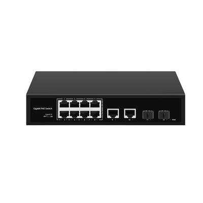 8 Port POE Gigabit Fiber Switch POE Watchdog Dengan 4 SFP/RJ45 Uplink Port 120W