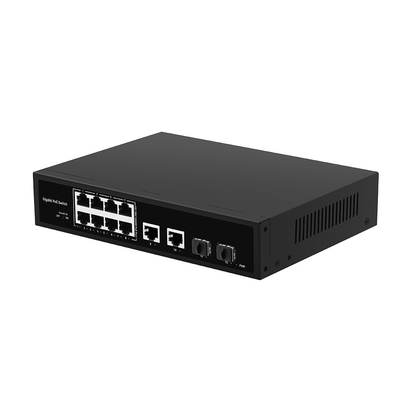 8 Port POE Gigabit Fiber Switch POE Watchdog Dengan 4 SFP/RJ45 Uplink Port 120W