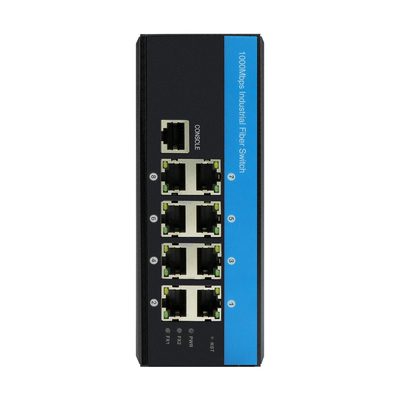 Sakelar Ethernet Industri DC48v Terkelola 8 Port Sakelar Jaringan Gigabit Rel Din