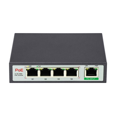 4 Port Gigabit POE Extender Commercial Grade 60W PD Uplink Untuk Kamera IP PoE