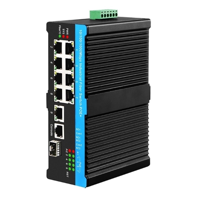 8 Port Gigabit BT PoE Managed Switch Dengan 1 SFP / Copper Uplink 480W Budget Din Type