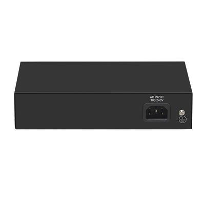 Saklar PoE CCTV Ethernet Cepat 4 Port Dengan 2 Uplink Tembaga Anggaran Daya 55W Input AC