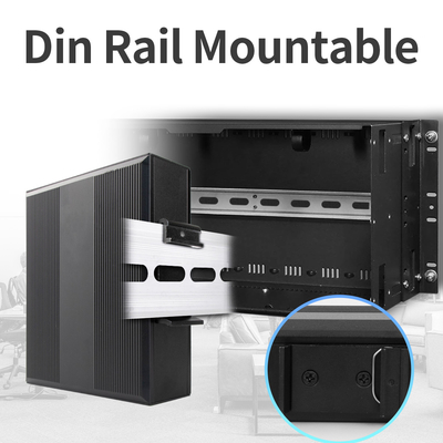 6 Port Industrial Poe Switch Tidak dikelola 10/100M 2 Fiber 4 Ethernet Ports Switch