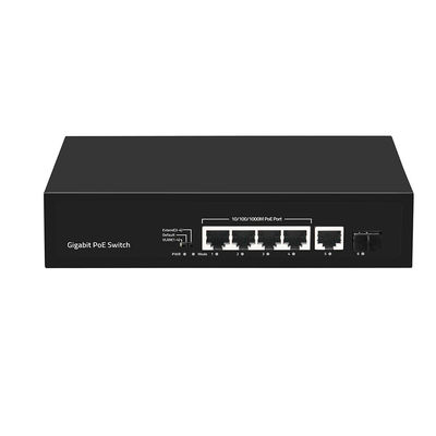 4 Port Gigabit Fiber Switch PoE Af/At 60W Dengan 1 SFP/Copper Uplink Commercial Grade CE