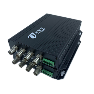 4 Channel Optical Fiber Video Converter Mode Tunggal Simplex 20km FC Dengan Reverse Data