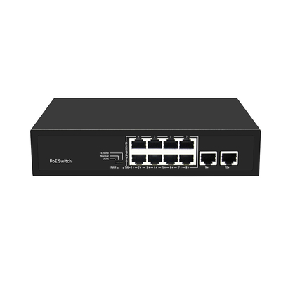 8 Port PoE Switch10/100M Fast Ethernet VLAN Jarak PoE 250 Meter Input AC Tidak Terkelola