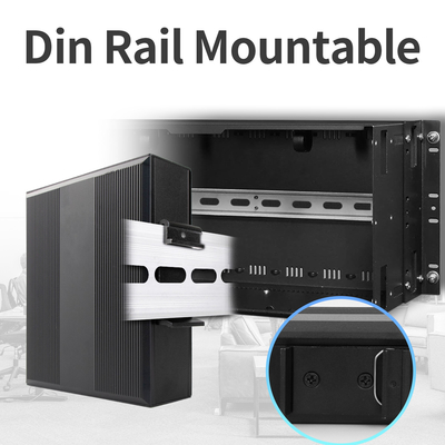 2 Port Mini Size Industrial Media Converter 1000M Din Rail Network Switch