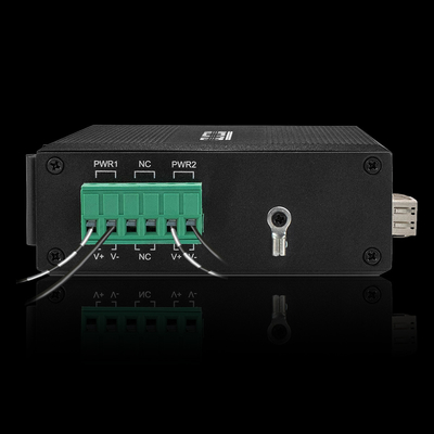 2 Port Industrial Network Switch Dual Power 100/1000M Fiber Switch Din Rail Dipasang