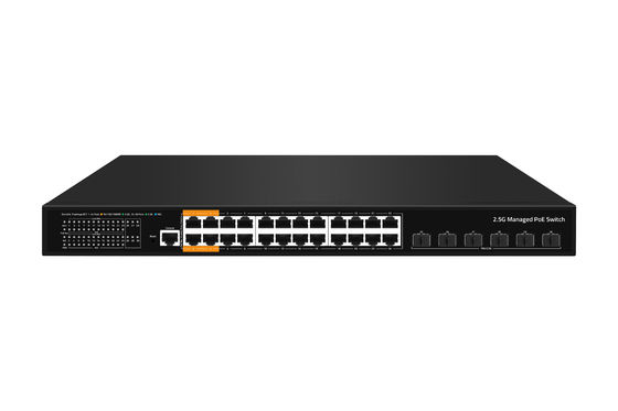 Factory Oem/odm L3 Managed Ethernet POE Switch dengan 24*10/100/2500mbps+6* 10Gb SFP+