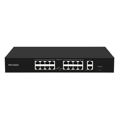 16 Port 250-Meter PoE Switch PoE Af/At 10/100M Dukungan VLAN Mode 300W Anggaran