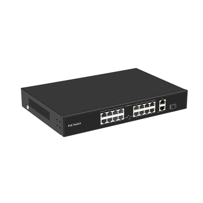 16 Port 250-Meter PoE Switch PoE Af/At 10/100M Dukungan VLAN Mode 300W Anggaran