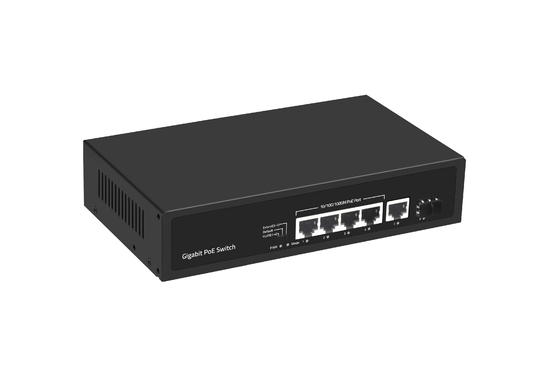 6 Port 10/100/1000mbps POE Fiber Switch Dengan 4 Port Poe Ethernet Switch Produsen