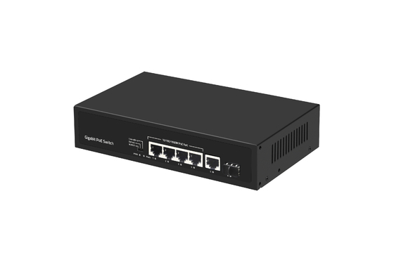 6 Port 10/100/1000mbps POE Fiber Switch Dengan 4 Port Poe Ethernet Switch Produsen