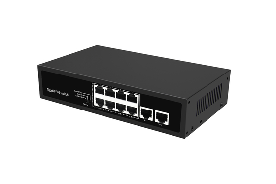 Jaringan Unmanaged 10 Port Gigabit Desktop POE Switch Dengan 8 Port Poe AC100-240V
