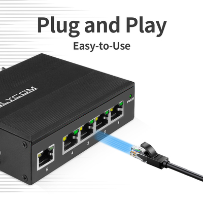 Industrial Unmanaged Poe Switch 5 Port Gigabit Network 15.4W/30W Standar 120W Din Rail