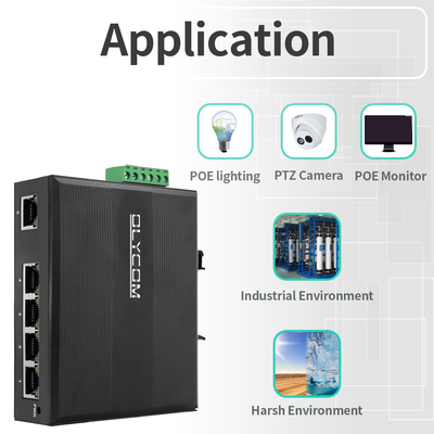 Industrial Unmanaged Poe Switch 5 Port Gigabit Network 15.4W/30W Standar 120W Din Rail