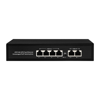 OEM ODM Fast Ethernet 10/100mbps 4 Port Poe Switch Dengan 2 Uplink Port Network Switch